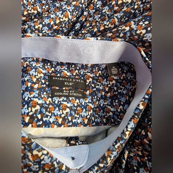 Shaquille O'Neal Floral Button-Up Shirt Big & Tall Size XLG 19 34/35 2153R - Picture 8 of 9